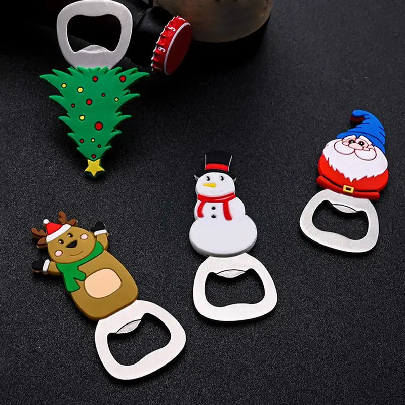 Christmas Themed Beer Opener Portable Bottle Opener for Christmas Party Gifts and Festive Celebrations