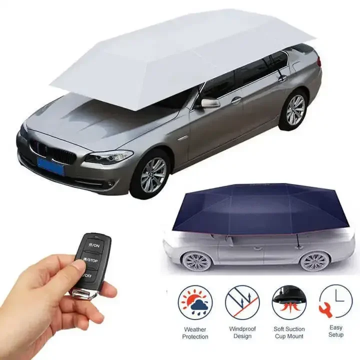 

4.2M/4.6M Anti-UV Automatic Folding Sun Shade Covering Rooftop Car Cover Waterproof Car Umbrella with Remote Control