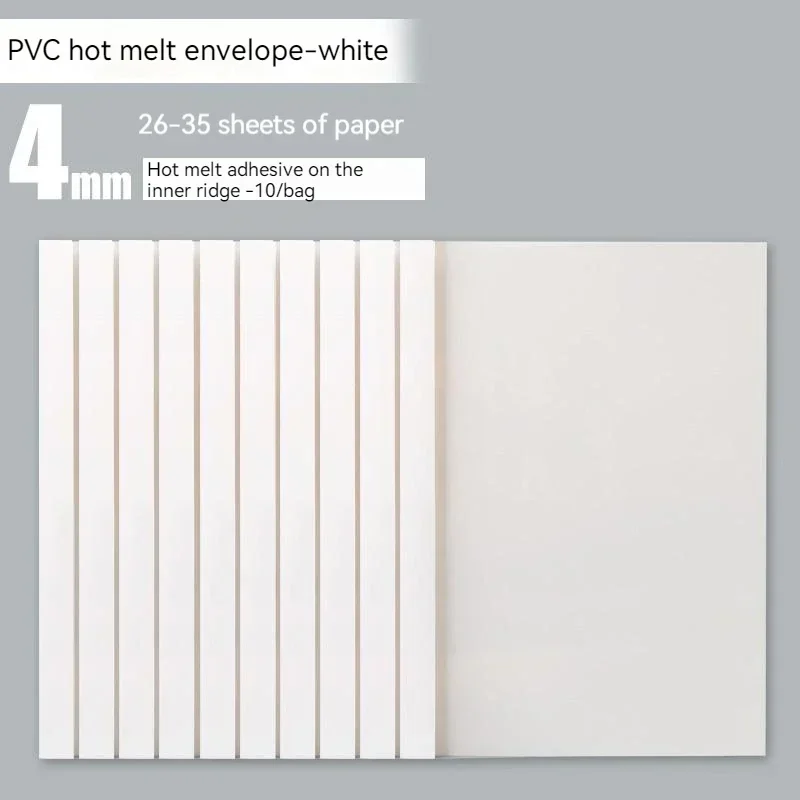 Luva de cola quente: envelope de PVC transparente A4 para encadernação de contrato