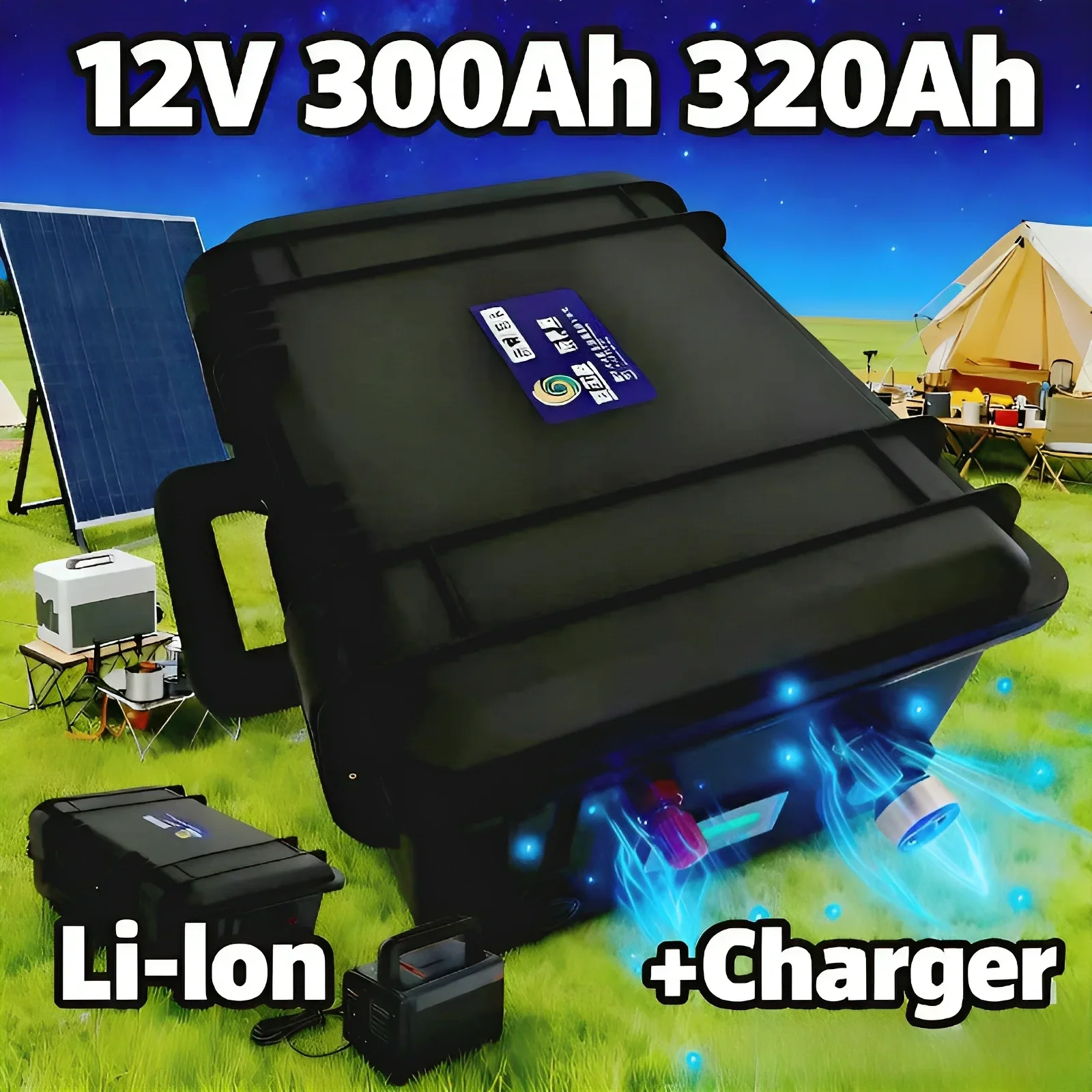 POWERHOUSE LITHIUM-ION ULTIMATE 12V: PACCHETTO BATTERIA ALTA CAPACITÀ 300Ah/320Ah – STACCIA PHOTOVOLTAICA DOMINATA, MOTORI DA RUOTEZIONE, R