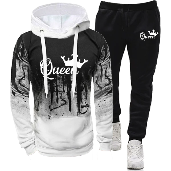 Splash Ink Sweatshirt Unisex Suit Sportswear Man Pant Sets New in Hoodies & Sweatshirts for Men Winter Tracksuit Sets Male Set