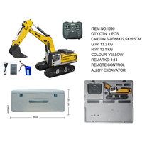 Huina 1599 1/14 24channel alloy engineering vehicle remote control electric excavator model Boy Adult Toy