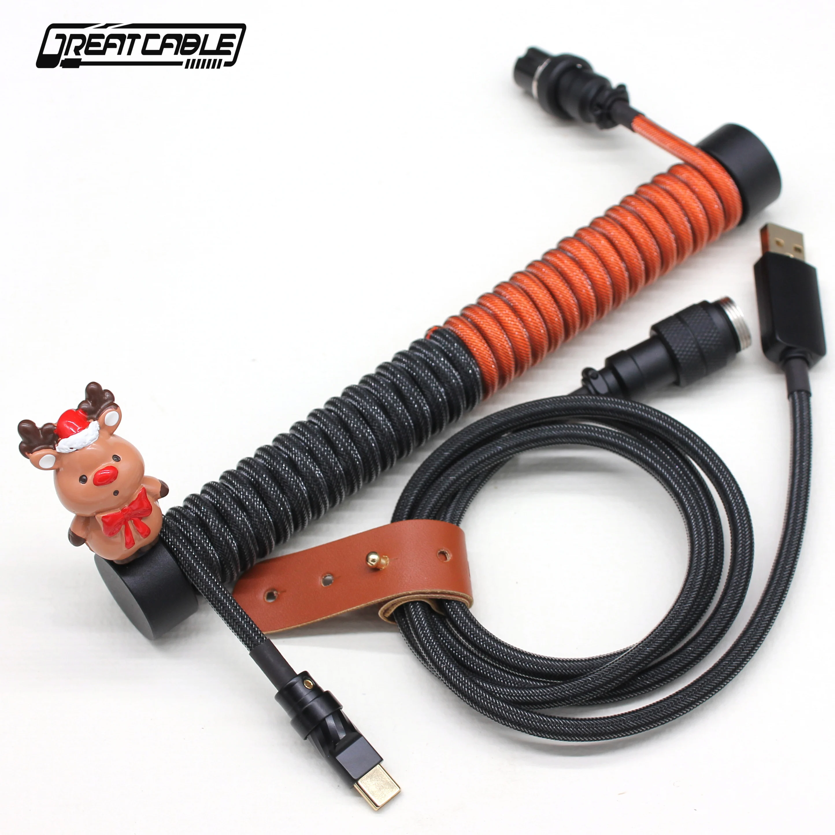 Aangepaste Toetsenbord Kabel Kleur Navigatie Plug Handmatige Spiraalkabel Type-C Toetsenbord Kabel Usb Datakabel