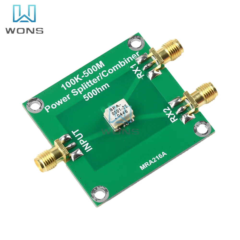 

Power Allocation Module 100K-500M Passive Power Divider One to Two Impedance 50 ohm Combiner/Slater (Without Shell)