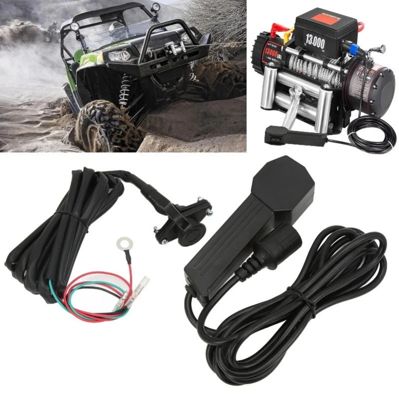 12V HandHeld Winch Remote Controller With 9ft Cable Electric Manual Waterproof For ATV UTV