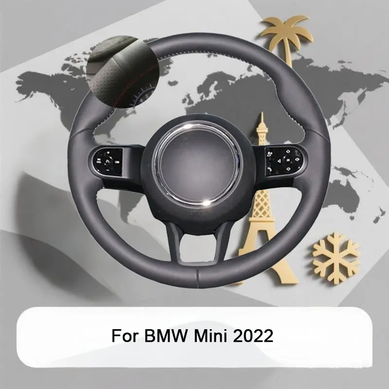 

Чехол на руль автомобиля своими руками для BMW Mini 2022, индивидуальная кожа из микрофибры