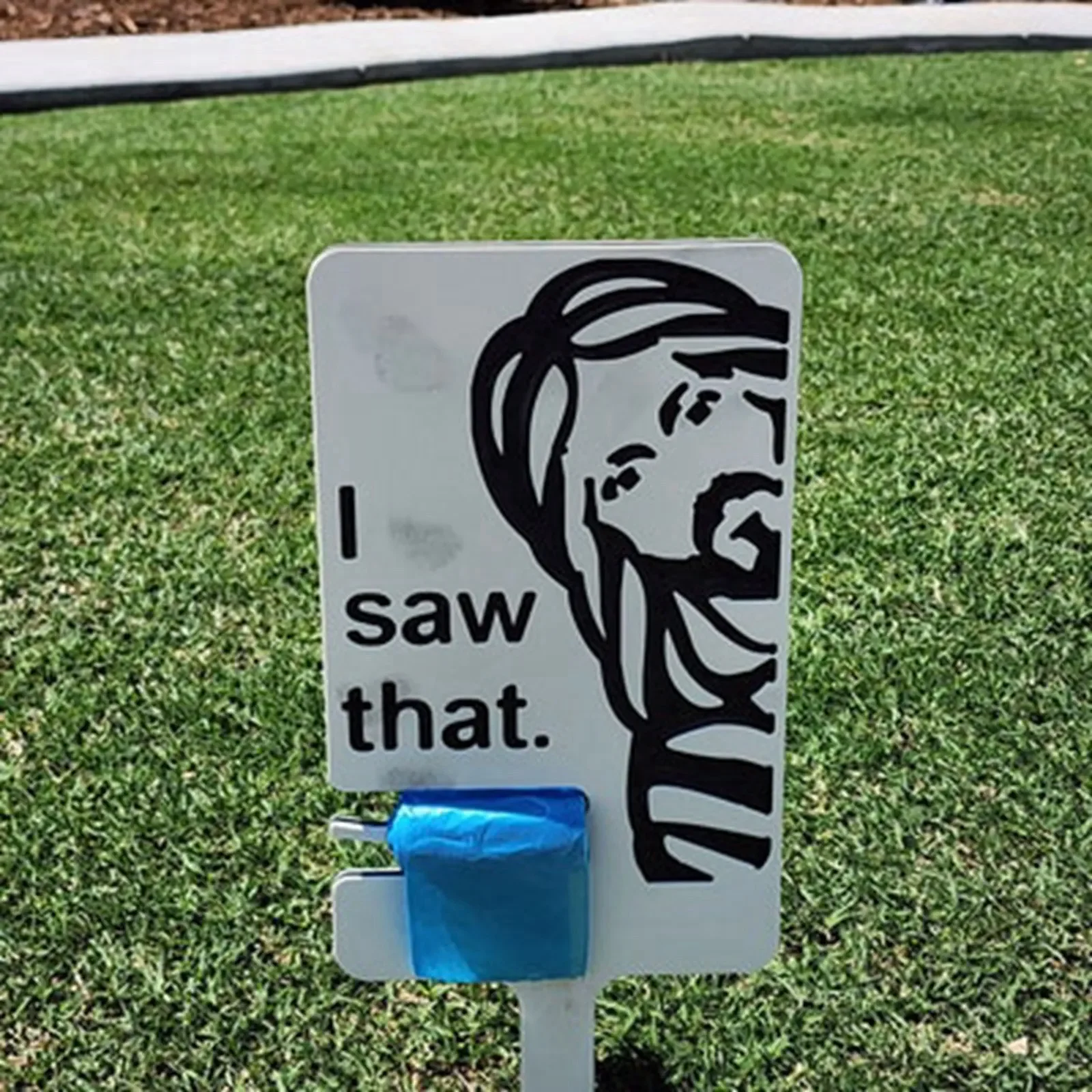 I Saw It Dog Poop Sign with Bag Holder Dog Sign Please Clean Up Your Pet Poop Fun Yard Insert Easter Cards for Kids Classroom