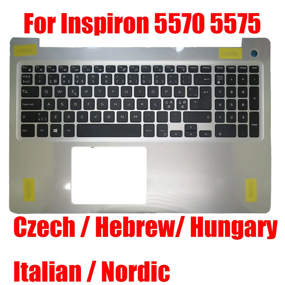 Tsjechisch/Hebreeuws/Hongarije/Italiaans/Noordse Laptop Palmrest Voor Dell Voor Inspiron 15 5570 5575 0vdfv7 0v1h3j 0m1fjk Hoofdletters Nieuw