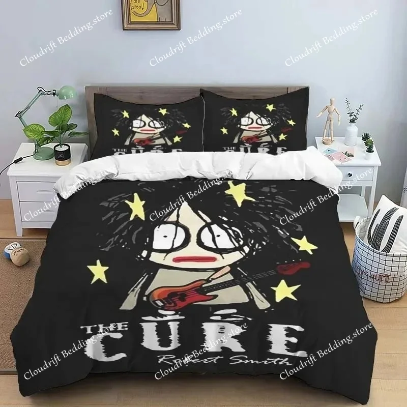 Rock Band T-The Cure Logo Sheets Quilt Covers Bedding Dormitory Sheets Three-piece Bedding Set Soft Warm Bedding Set