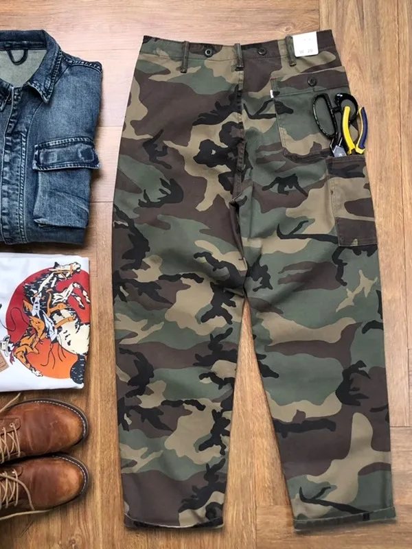 

Американские свободные камуфляжные хлопковые повседневные брюки для активного отдыха, рабочие брюки, прямые длинные брюки, молодежная мода