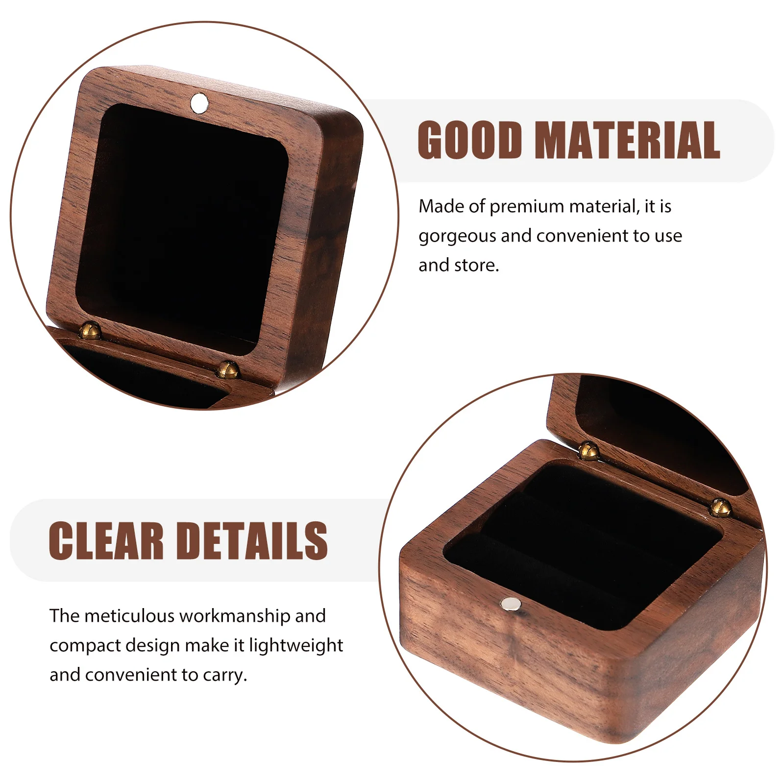 

Elegant Wooden Ring Box for Proposal Engagement Wedding Gift Lightweight Compact Design Jewelry Organizer Wooden Ring Box