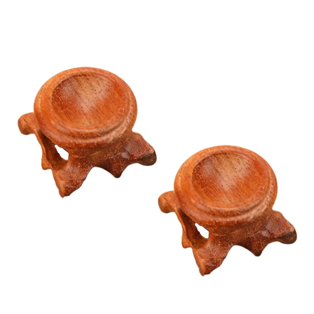 

2 PCS Bracket Solid Wood Crystal Ball Base Show Displaying Wooden Sphere Holder Stand