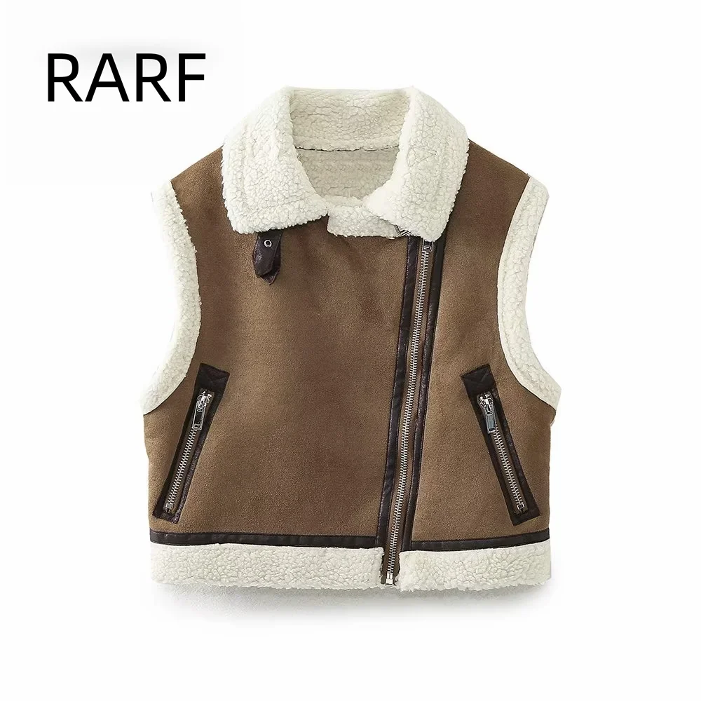 

2024 autumn and winter new women's clothing fur integrated double-sided short vest sleeveless vest jacket