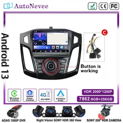 Android 13 Multimedia Head Unit For Ford Focus 3 Mk 3 2011 2012 2013 2014 2015-2019 Car Player GPS Stereo Navigation Auto Radio