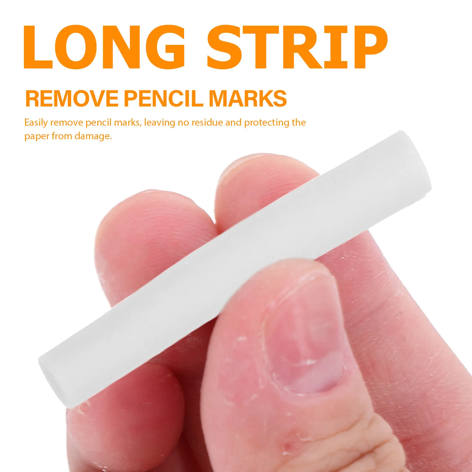 200Pcs Eternal Pencil Eraser Rubber Replacement Long Strip Multi Function for Mechanical Pencil Drawing Sketching School