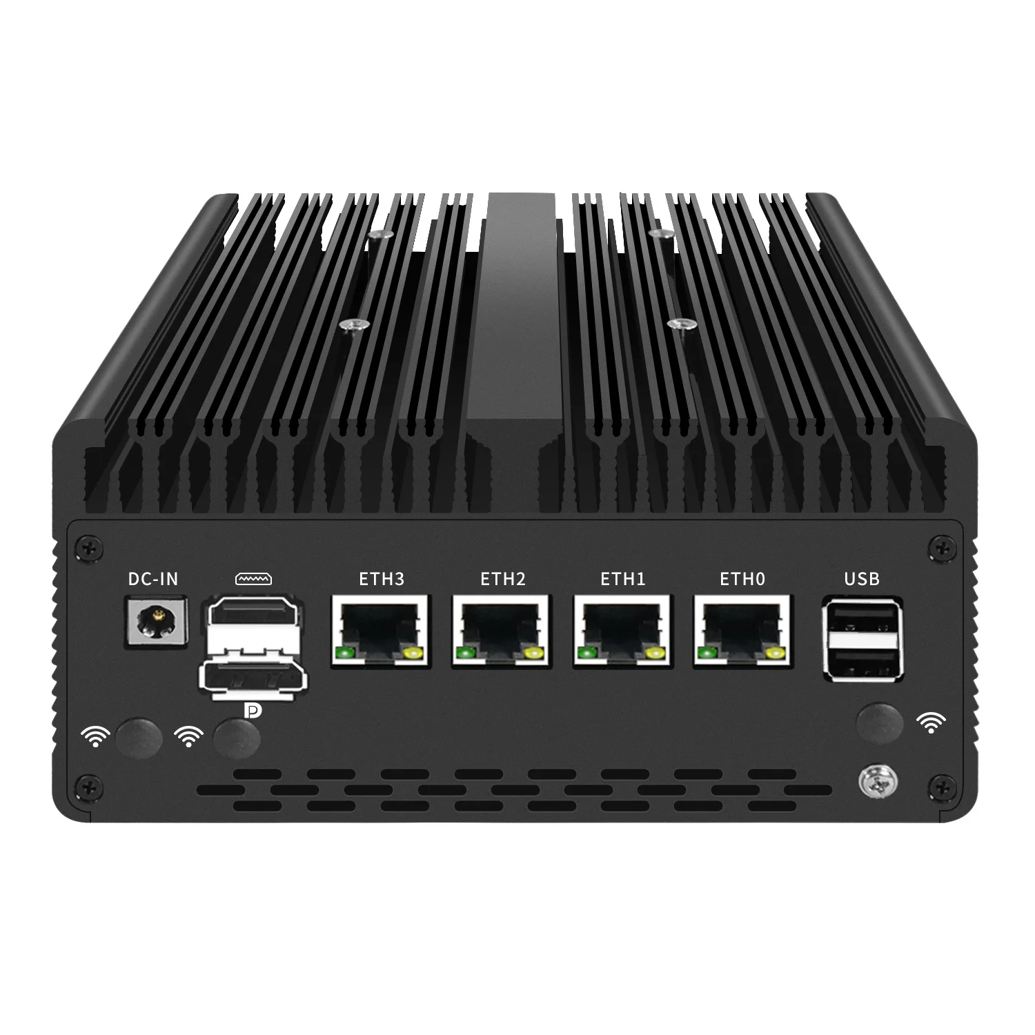 

13th Gen 13620H New Fnaless Mini PC 2*DDR5 Soft Firewall Router for Industrial HD+DP 4*InteI I226 2.5G Proxmox UK