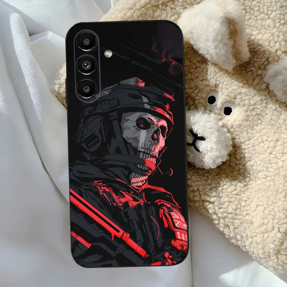 حافظة هاتف Call Of D-Duty Ghost لهاتف Samsung S24,23,22,30,21,10,9,Ultra,Plus,Lite,FE,5G حافظة ناعمة سوداء