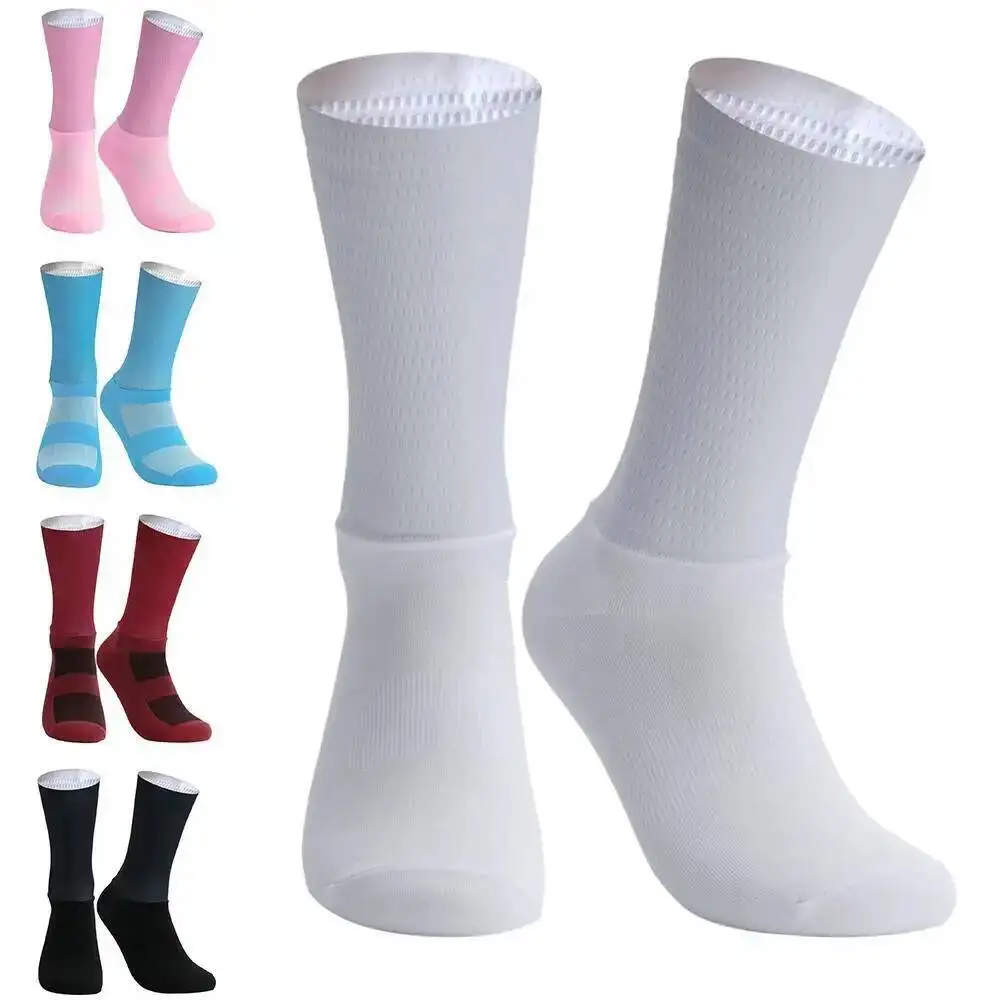 

1 pair Men Women Cycling Socks Breathable Moisture Wicking Crew Socks Multi Color for Road Mountain Biking Sports Socks