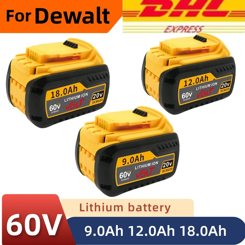 

for Dewalt DCB609 60V MAX Flexvolt batería 9000mAh batería Compatible DCB200 DCB182 DCB204 batería de herramienta eléctrica