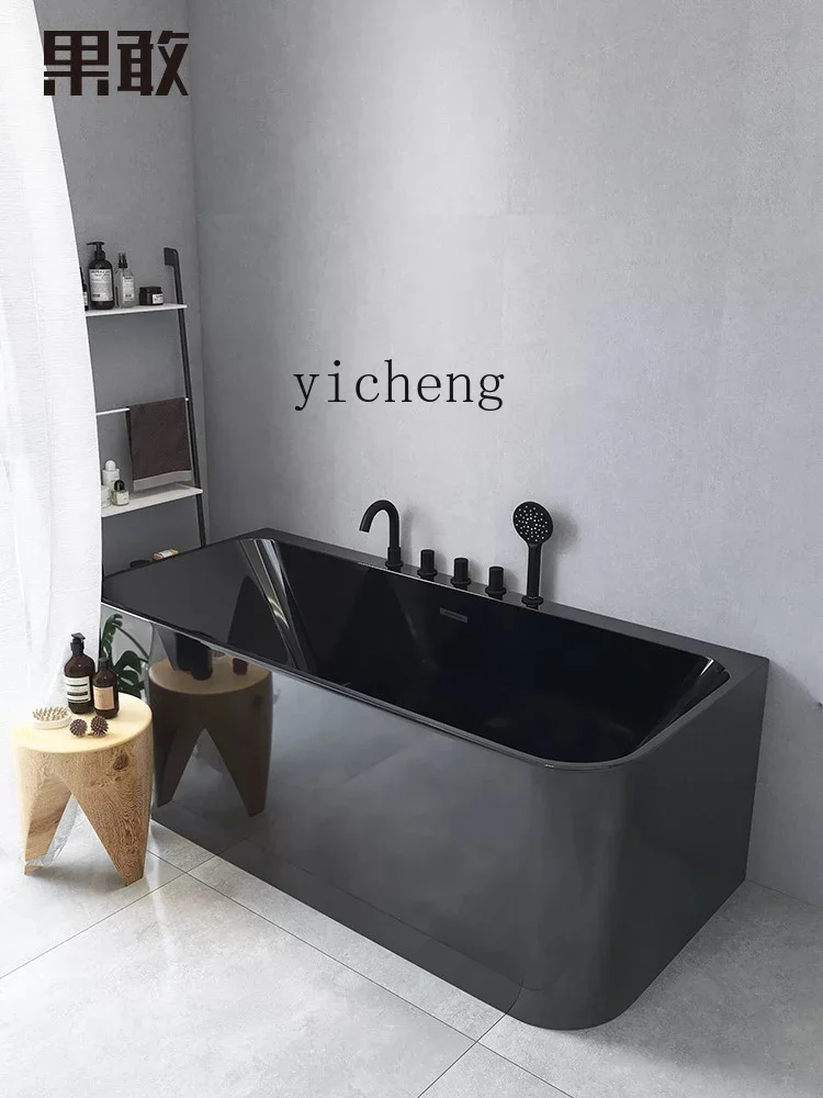 

Xl Household Light Luxury Spa Full Black Acrylic Constant Temperature Heating Bathtub