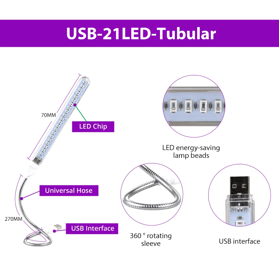 Phyto-Lámpara de cultivo USB de 5V, luz LED de espectro completo, roja, azul, interior, fitolamp para plantas, flores, plántulas, invernadero