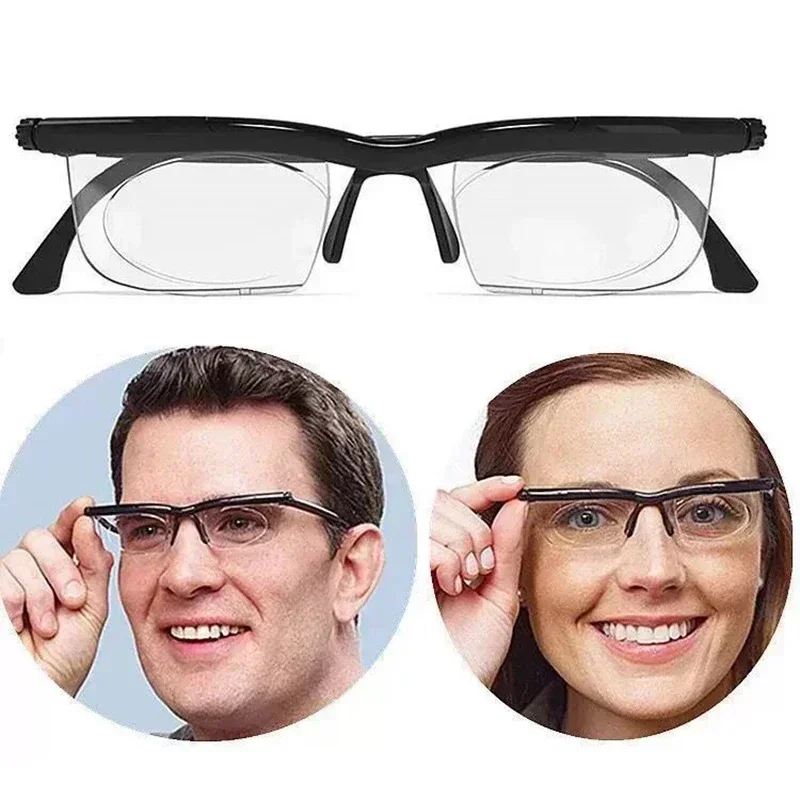 1pcs New Adjustable Strength Lens Eyewear Variable Focus Distance Vision Zoom Glasses Protective Eyewear Reading Glasses