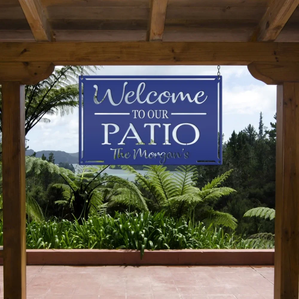 Custom Welcome To Our Patio Sign for Personalized Outdoor Wall Decor Ideal To Create A Warm Inviting Space for Guests To Enjoy