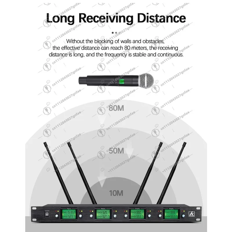 Professional 8-channel UHF wireless microphone system handheld dynamic microphone,