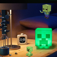 Minecraft Night Lamp Cartoon Bedroom Decorative Light Desktop Bedside Lamp Ornaments Anime Can Sound Charging Night Light Gifts