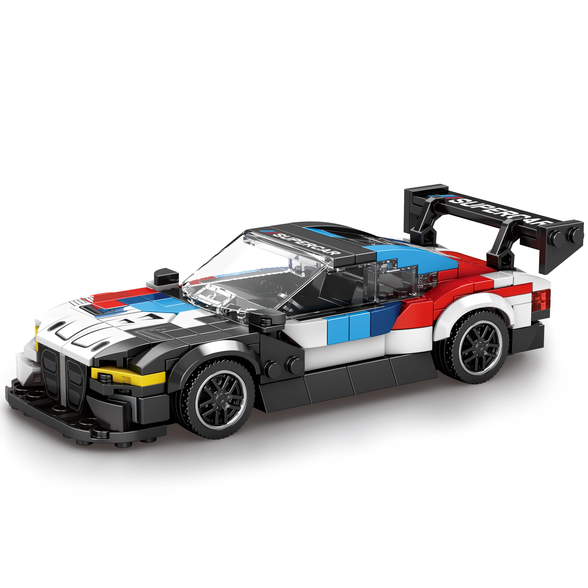 Conjunto de blocos de construção de carros de corrida M4 GT3, conjunto de carros modelo de exibição colecionável para construir, kits de construção de carros esportivos modelo legal (385 peças)