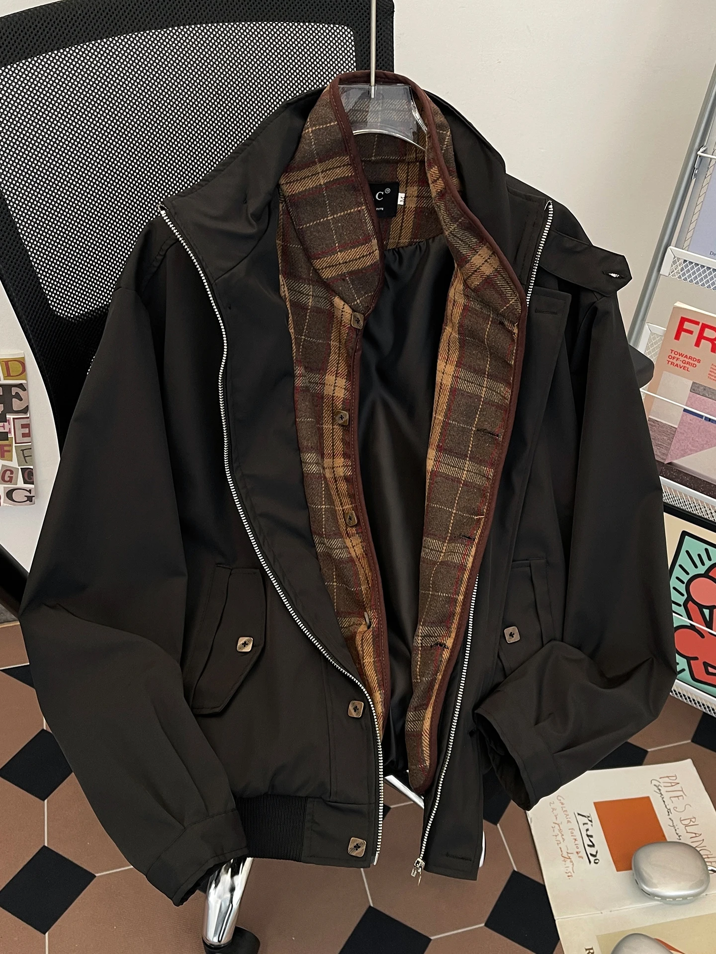 

Casual Loose Men's Jaet Stand Collar Anti-Wind Spring Autumn Wear for Teenagers Faionable Brand Free Ironing Proc