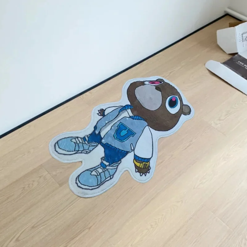 Cute Kanye Graduation Little Bear Carpet College Dropout Bear Carpet 60x90cm Digital Printing Non Slip Washable Room Doormat