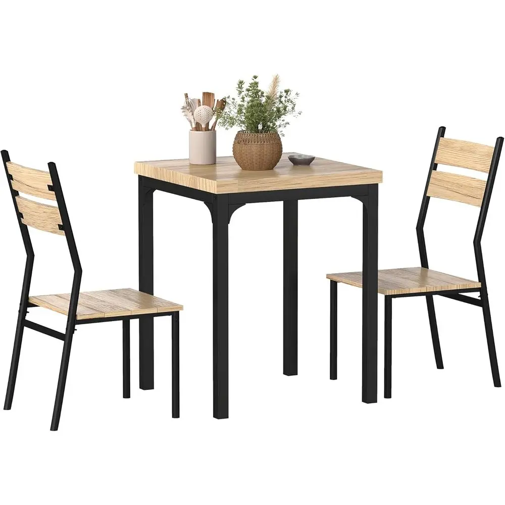 

3 Piece Dining Table Set for 2, Modern Kitchen Table and Chairs, Dining Room Set for Breakfast Nook, Small Space, Apartment, Spa
