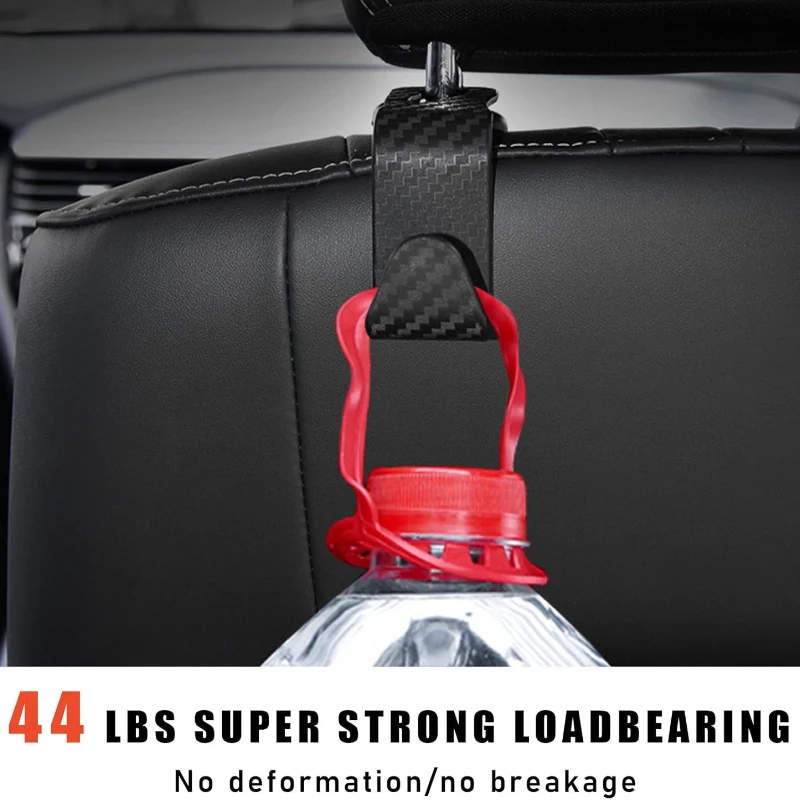 4 قطعة ألياف الكربون سيارة مسند الرأس بالمقعد السنانير السيارات المقعد الخلفي المنظم شماعات تخزين حامل العالمي الداخلية اكسسوارات السيارات