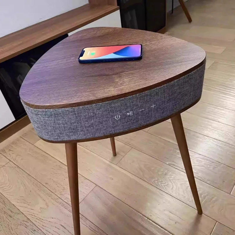 Solid Wood European Side Table Smart Multifunctional End Table for Living Room/Bedroom Decorative Small Corner Furniture