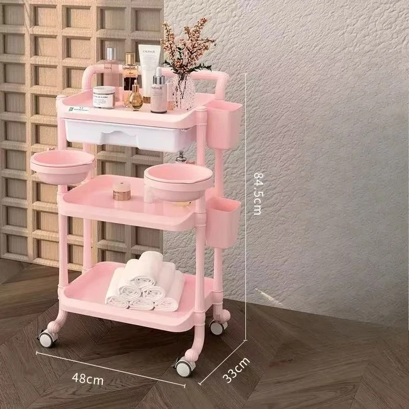 

Hairdressing Rolling Cart, Metal Beauty Cart with Wheels