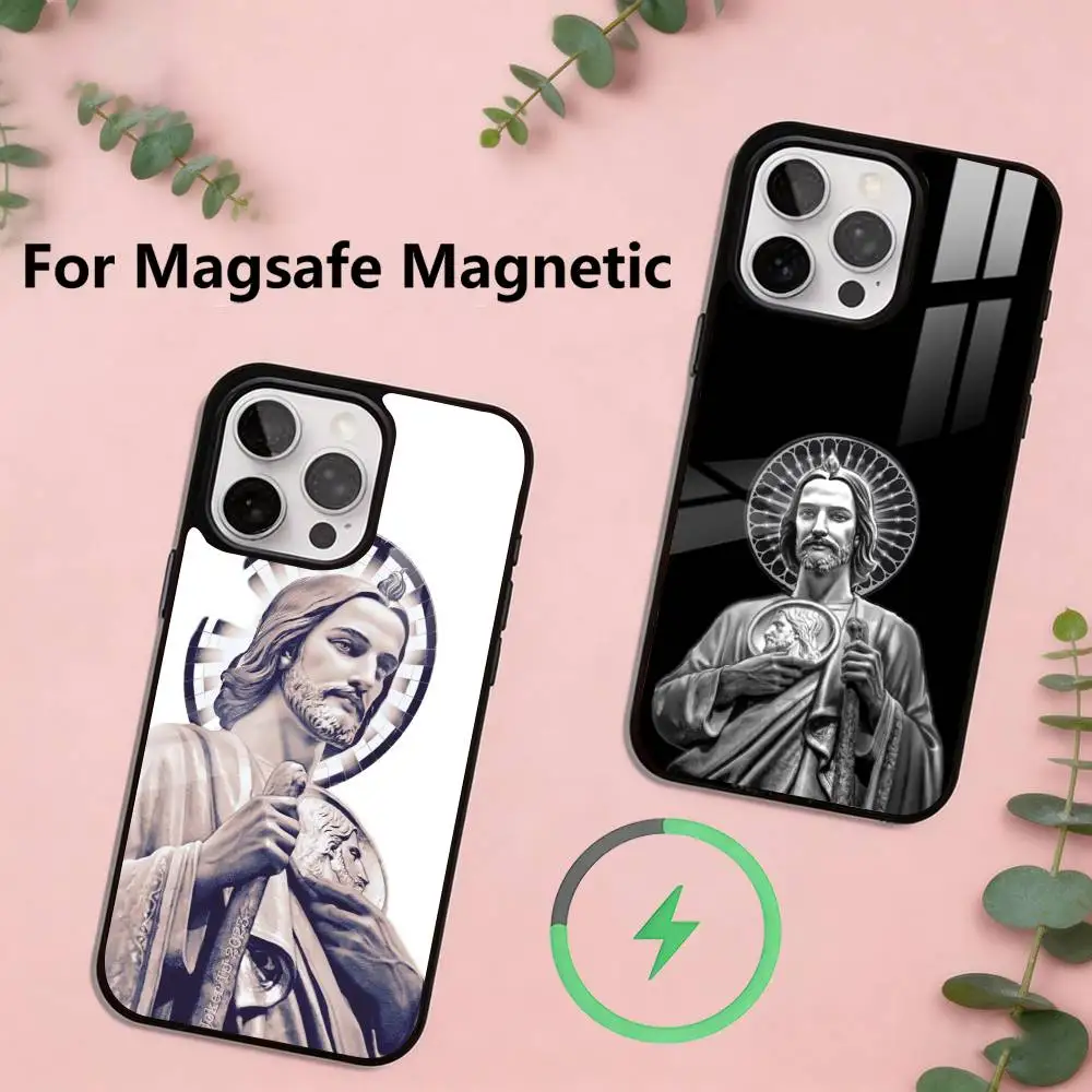 

Judas the Loyal San Judas Tadeo Phone Case For iPhone17,16,15,14,13,12,11 Plus,Pro Magnetic with Magsafe Wireless Charging