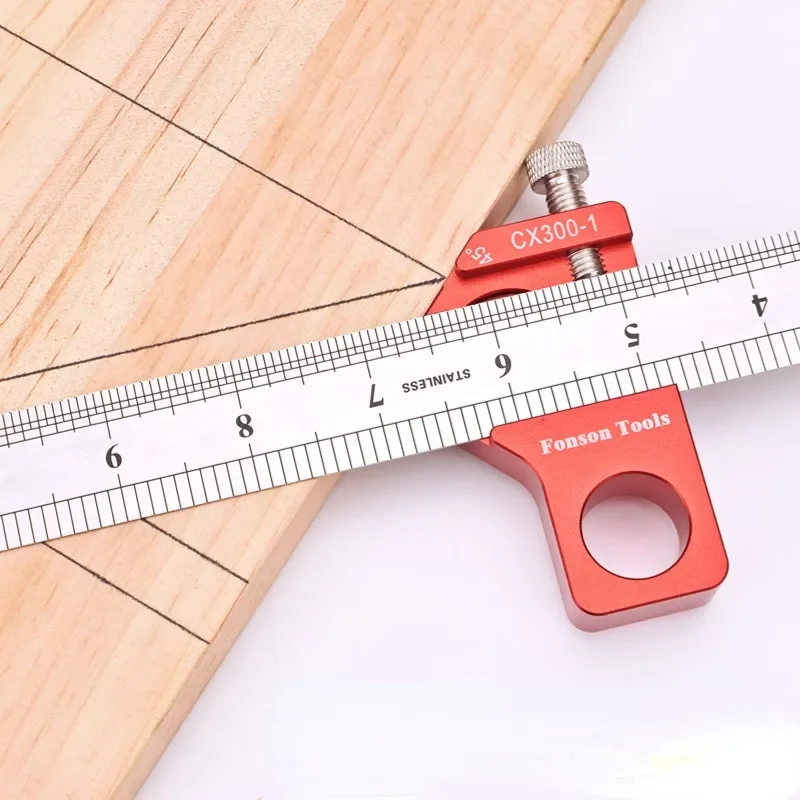 مسطرة فولاذية لتحديد المواقع كتلة 45/60/90 درجة زاوية خط الخط بمناسبة مقياس أدوات النجارة المربعة لتحديد موقع المسطرة