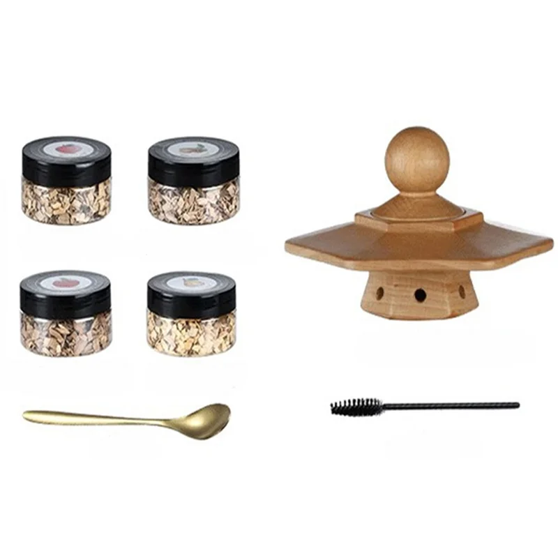 

ABGG-Hexagonal For Dad Birthday Gift Whiskey Smoker Kit With 4 Flavors Wood Chips Bourbon Cocktail Smoker For Husband