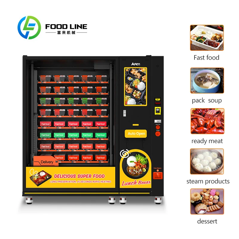 Hot Food Vending Supplier Ready to Eat Food Meals Vending Machine Convenient Use