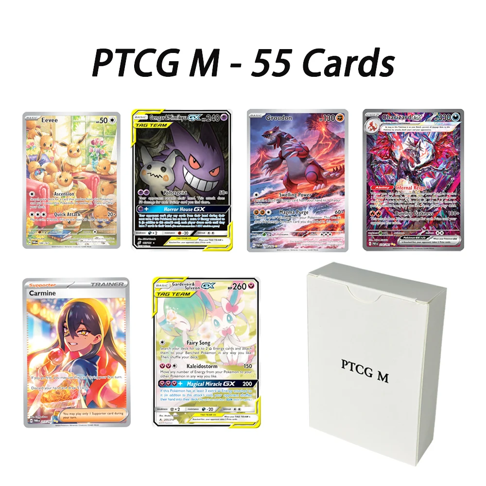 PTCG M set, which includes characters such as Lugia Groton, Eve Charade, and more, blue core paper Board Game Agent card set.