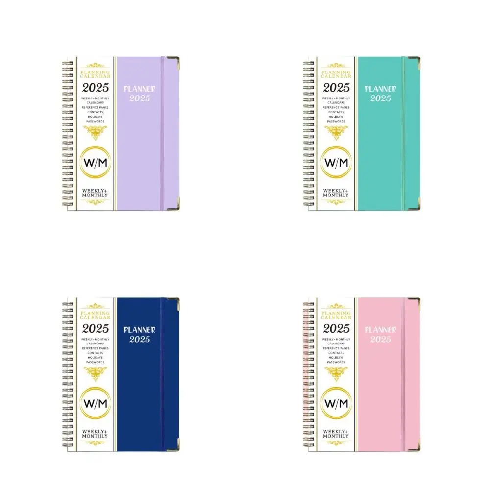 with Index Tags Coil 2025 Planner Notebook Daily Plan Diary Notepad A5 Agenda Notebook Academic Weekly Agenda 365 Days