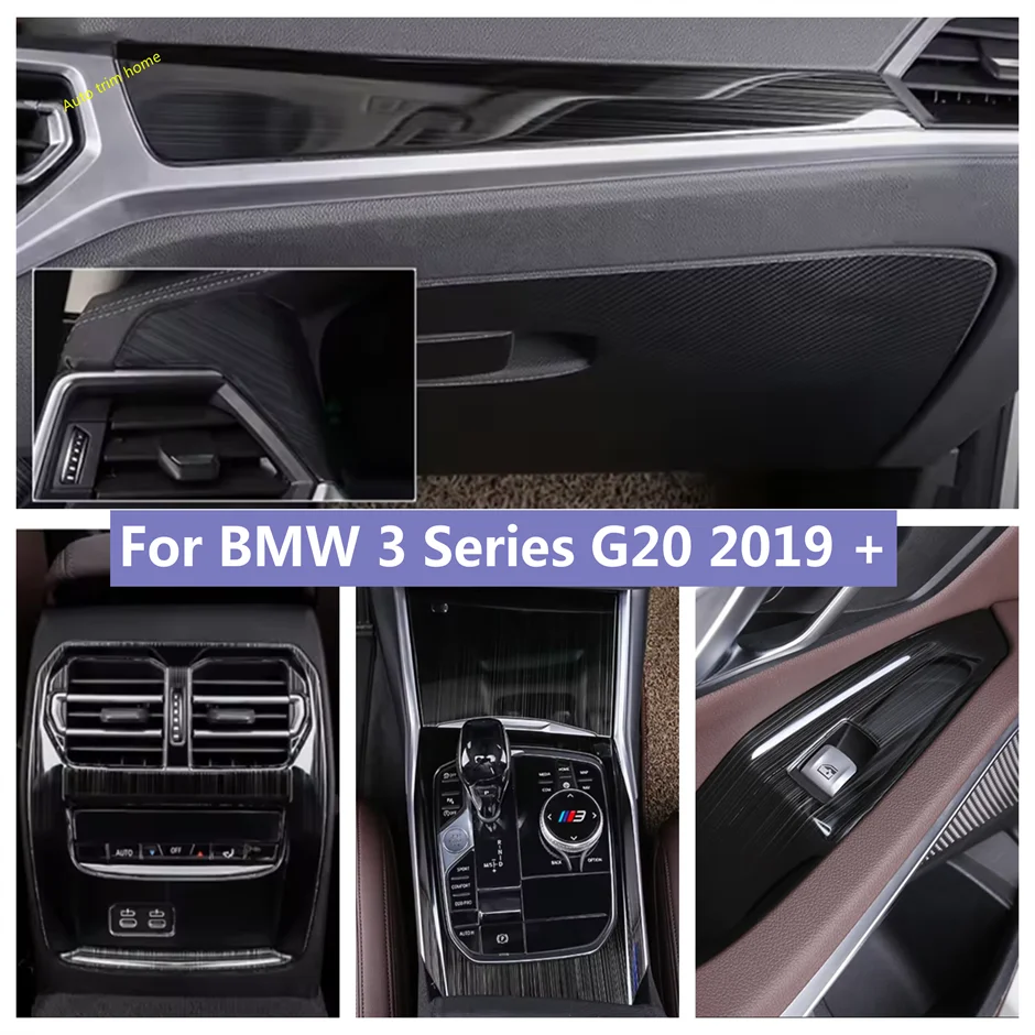 

Автомобильные аксессуары Коробка передач/заднее вентиляционное отверстие переменного тока/кнопка подъема окна, накладка для BMW 3 серии G20 2019-2024, черный