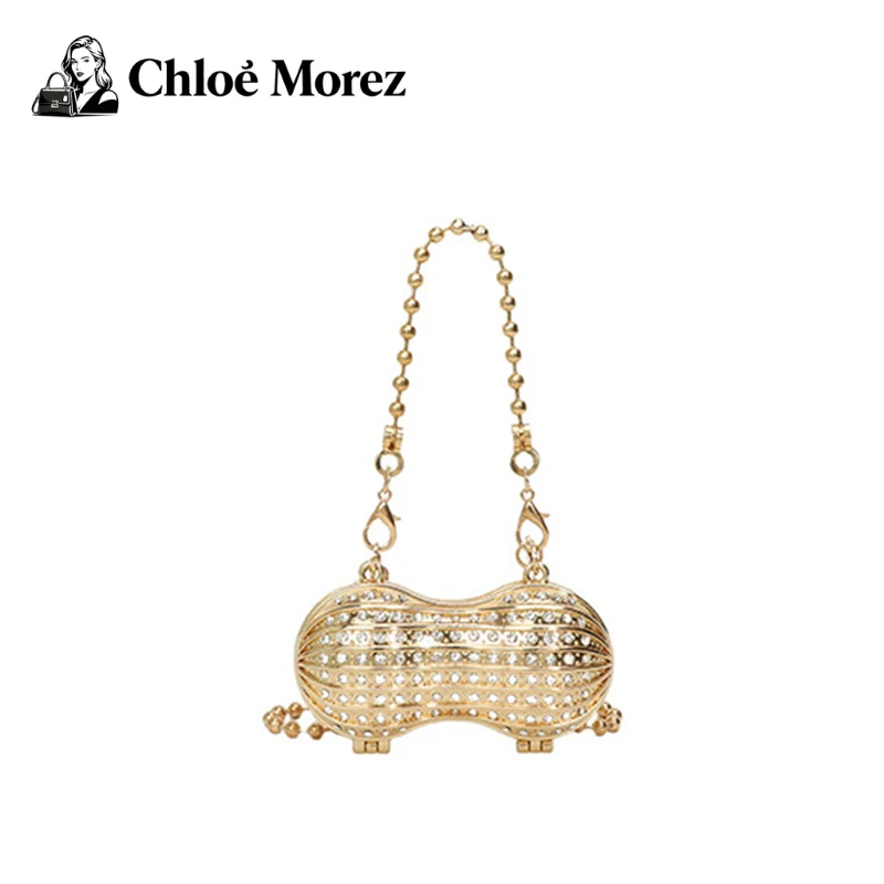 

Mini Metal Sunflower Seed Small Bag Trendy, Fashionable, Personalized Girl Chain, Single Shoulder Mouth Red Envelope