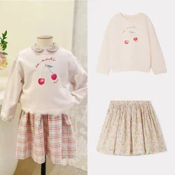 pre-sale (ship September)2024 BP Summer Floral Dress Girl Printed Shirts & Skirt Suit Toddler Girls Clothes Birthday Party Dress