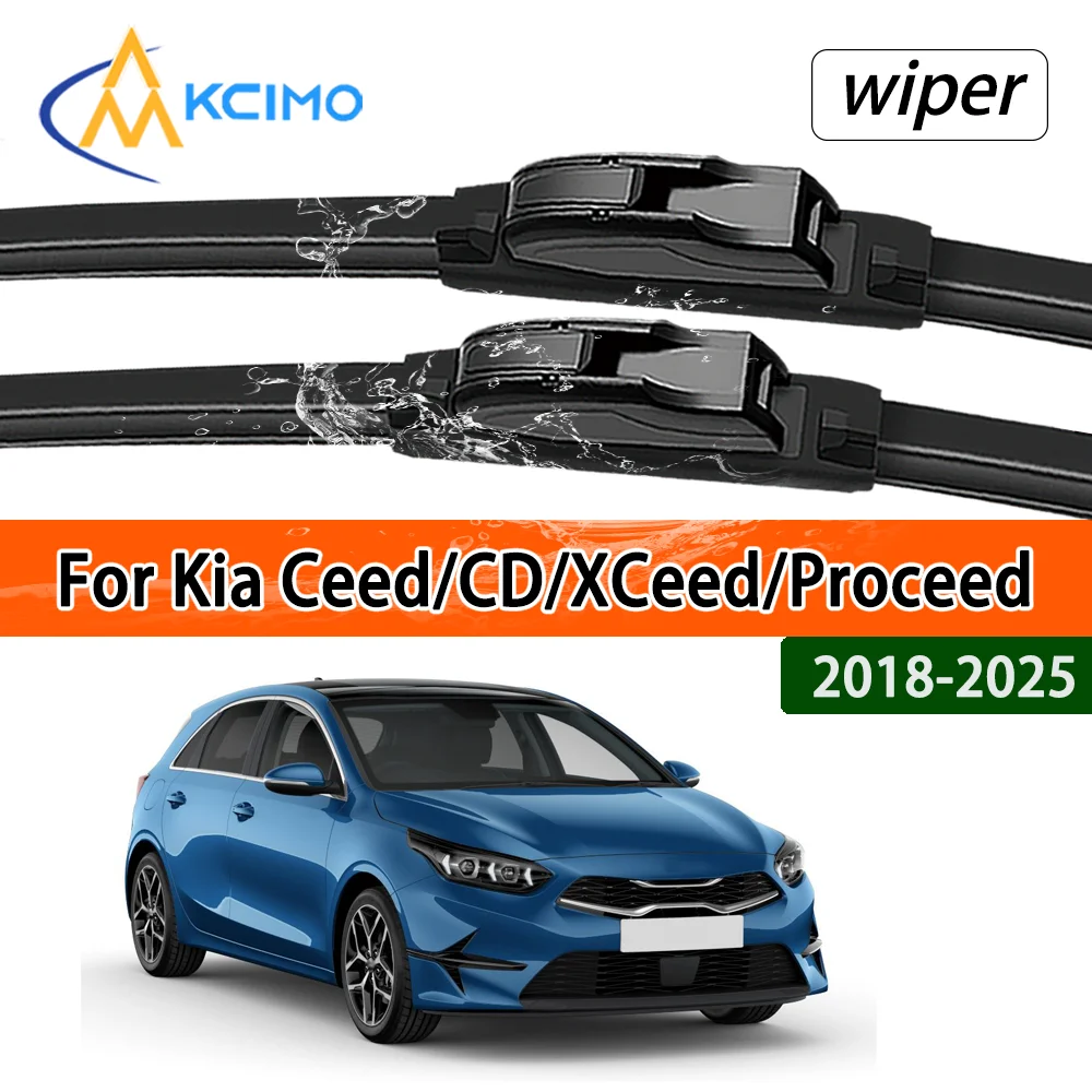 Silent Black Frontwischerblätter-Set für Kia Ceed CD XCeed Proceed 2018–2025, Auto-Windschutzscheiben- und Fensterwischer-Zubehör