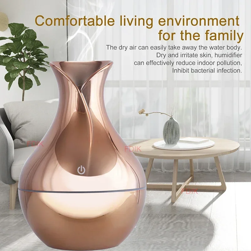 USB Aroma Essential Oil Diffuser Ultrasonic Cool Mist Humidifier Air Purifier 7 Color Change LED Night Light for Office Home