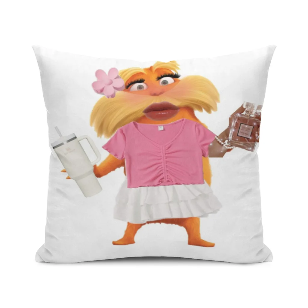 Preppy Lorax Cushion Cover Pillowcase Cushion Pillow Home