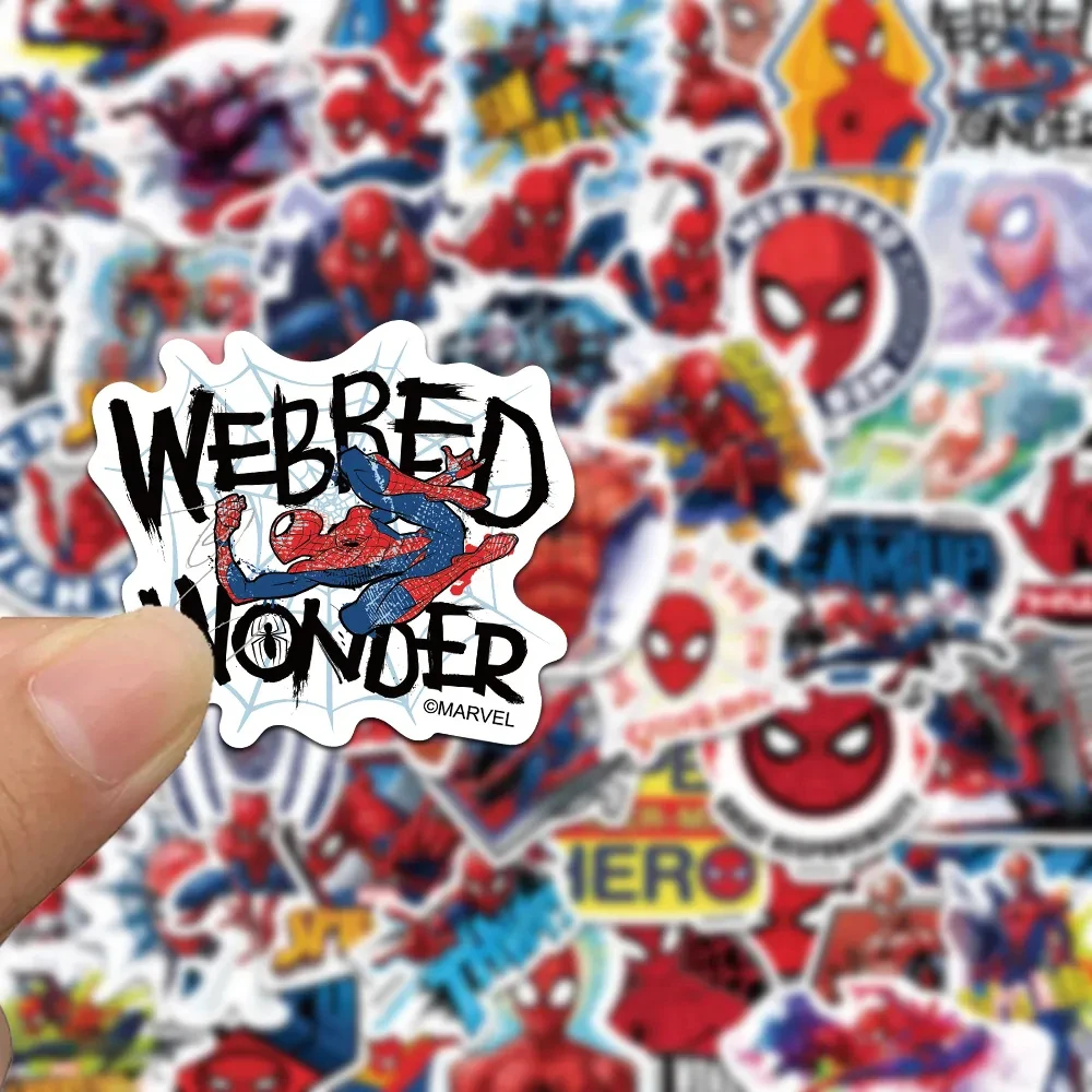 Disney-Spider Man Cool Adesivos para Crianças, Decalques dos desenhos animados para Laptop, Skate, Papelaria de bicicleta, Brinquedos Adesivos Decorativos, 10 pcs, 30 pcs, 50pcs