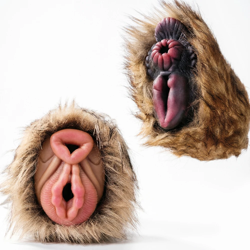 YOCY Male Masturbator Fetish Pussy Toy For Men Soft Silicone Vaginal Anal Stroker Realistic Feeling With Lifelike Fur Sex Toys